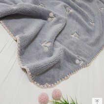 문스토리 체리퐁퐁 멜로 극세사 블랭킷 75 x 90 cm, 그레이