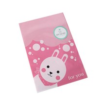 큐티봉투 300p + 첫돌스티커 파스텔 민트 300p, 토끼(핑크), 1세트
