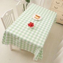 알럽홈 컬러체크 웨이브 정사각형 식탁보, 그린, 90 x 90 cm