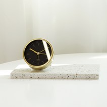 파인블루 리얼 테라조 앤 탁상시계 TECL-01, 블랙