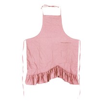 윰스 린넨 주름 앞포켓 민소매 앞치마 핑크 1개