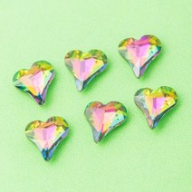 네일은재료빨 스윗하트 V컷 네일스톤 M, 레인보우, 30개