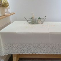 안젤라홈 제라늄 레이스 방수 식탁보, 컬러, 6인(138 x 180 cm)