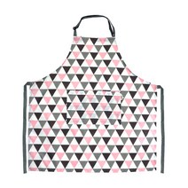 더해피 성인용 패턴 방수 앞치마 버클 목끈형 소, 13 북유럽삼각 연분홍, 1개