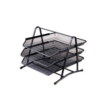 GUNU 스탠드 3층 파일 정리 서류함, 블랙, 3단