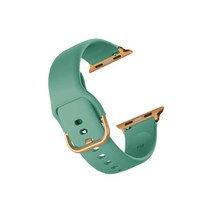 비쉐르 애플워치 3 골드 버클 라운드 V2 실리콘 밴드 스트랩 38mm, 에코그린, 1개