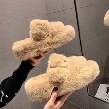 너구리 한마리 몰고가세요 털뭉치 버클 슬리퍼