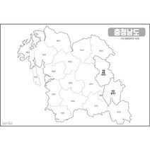 지도닷컴 우리나라 도별 백지도 충청남도 코팅형 소, 1개
