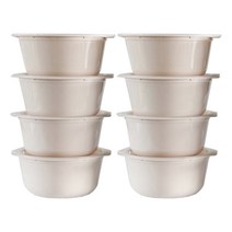 쿡앤밥 모노톤 밥 국 보관 밀폐용기 세트 아이보리 650ml, 1세트, 밀폐용기 8p