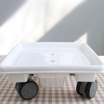 베스트하우스 우레탄바퀴 이동식 화분받침대 정사각 5호, 화이트