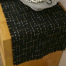 바이지미 마리앙 트위드 테이블러너, 블랙, 6인(220 x 35 cm)