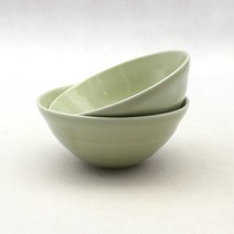 달소금 도자기 데일리 유광 공기, 라이트그린, 2개