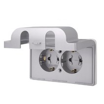 제일전기 전등 스위치 커버 실버 방우 콘센트 가로 2구, 1개