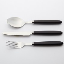 에라도 심플 블랙 커트러리 3p세트, 혼합색상, 스푼 + 포크 + 나이프
