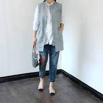 핑크홀릭 여성용 스텔라 꽃자수 야상 조끼