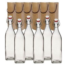 델리 사각 밀폐 유리병, 1000ml, 6개