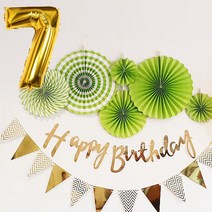 생일파티용품 생일파티세트 7, 그린, 1세트