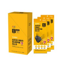 숨코 3D 데일리 황사방역용 마스크 대형플러스 KF94 블랙, 30개, 1매입