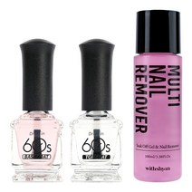 위드샨 60S 매니큐어 기초네일 3종 세트, 베이스코트 + 탑코트 + 리무버, 1세트