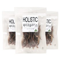 홀리스틱 강아지 돼지귀슬라이스 수제간식 100g, 3개