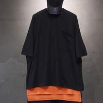 오버홀릭 남성용 박스 오버핏 포켓 반팔티