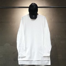 오버홀릭 남성용 오버핏 레이어드 롱 트임 긴팔티셔츠