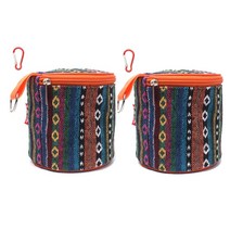 캠핑아지트 캠핑 휴지 케이스 2p + 카라비너 세트, 에스닉 스타일(휴지 케이스), 혼합색상(카라비너), 1세트