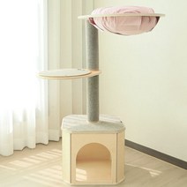 캣츠빌 콘도타워B 캣타워, 브라운(카페트), 핑크(천해먹), 1개