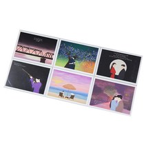 호텔델루나전시회 엽서 6종 세트, 혼합색상, 1세트