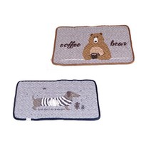 사랑예감 미끄럼방지 현관 화장실 욕실 퀄팅 순면 발매트 2종 세트, 강아지, 곰B