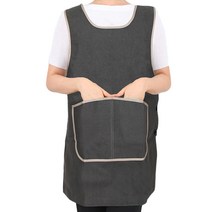 큰 주머니 원피스 앞치마 XL LA01, 그레이, 1개