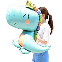 왕관 쓴 아기 공룡 호일풍선, 혼합색상, 1개