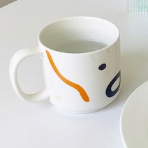 레트로 빈티지 브런치 테라조 컵, 혼합색상, 1개