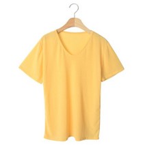 로즈안 여성용 린넨베이직 브이넥 반팔 티 T6927K15