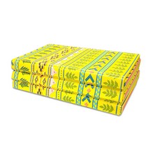 코만도 3단 대형 컬러풀 인디오 방수코팅 캠핑매트 + 전용가방, 옐로우