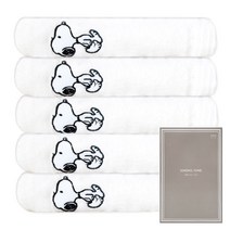 송월타월 스누피 베이직 세면수건 5p + 케이스 5p, 아이보리, 5개