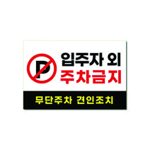 피노마켓 주차금지 안내판 디자인 P-12 대형 45 x 30 cm, 입주자 외 주차금지, 1개