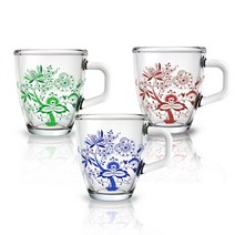 마쯔오카 3way 글라스 머그컵 350ml 중형 3종 세트, 블루, 레드, 그린, 1세트