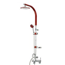 올리비아 3단 높이조절 슬림 해바라기 샤워기 샤워욕조형 레드 OL-2700, 1개