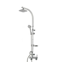 올리비아 3단 높이조절 슬림 해바라기 샤워기 샤워욕조형 실버 OL-2700, 1개