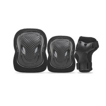 에어워크 아동용 무릎 + 팔꿈치 + 손목 보호대, 블랙