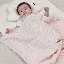 베베스미스 유아용 여름 모달 와플 블랭킷, 핑크