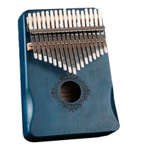 에코칼림바 프리미엄 마호가니칼림바 17음계톤 + 구성품 6종 세트, 꽃 원형 블루