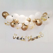 올리브파티 벌룬 클라우드 브라이덜샤워 세트, 크롬골드, 1세트