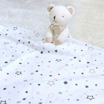 오즈맘 유아용 목욕타올 순면 거즈 블랭킷 2p, 아이스란드별 핑크