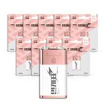 번개표 알카라인 9V 카드형 건전지, 10개, 1개입