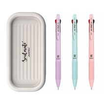 자바펜 제트3볼 비즈 베이비 볼펜 0.5mm 3종 + 소울메이트 펜트레이 랜덤발송 세트, 퍼플, 민트, 피치, 1세트