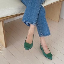 사각장식 스웨이드 슬링백 3cm