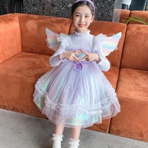 여아용 날개 유니콘 요정 원피스