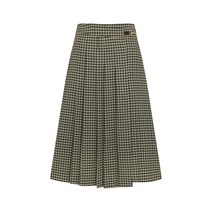라인어디션 잔체크 플리츠 포인트 스커트